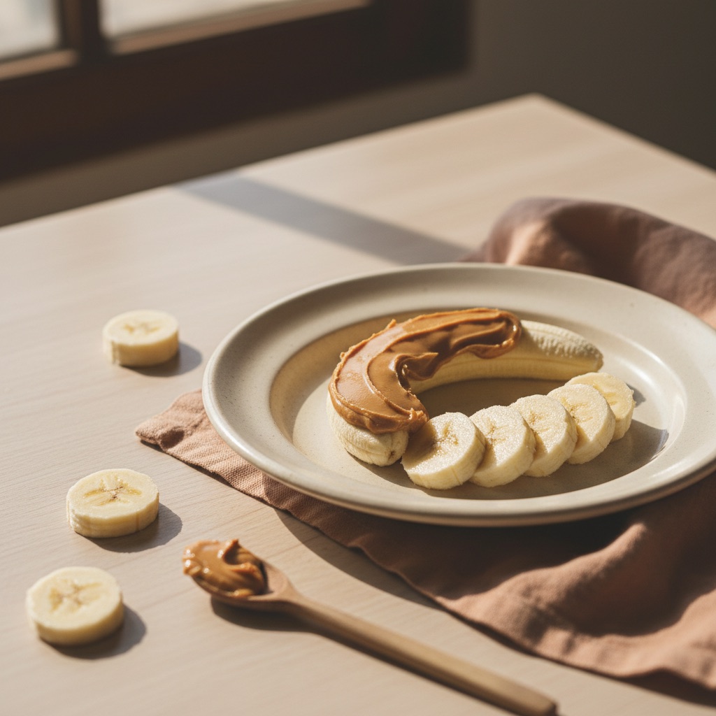 Banana com pasta de amendoim