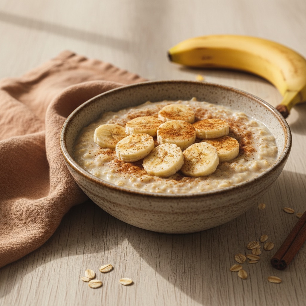 Mingau de aveia com banana