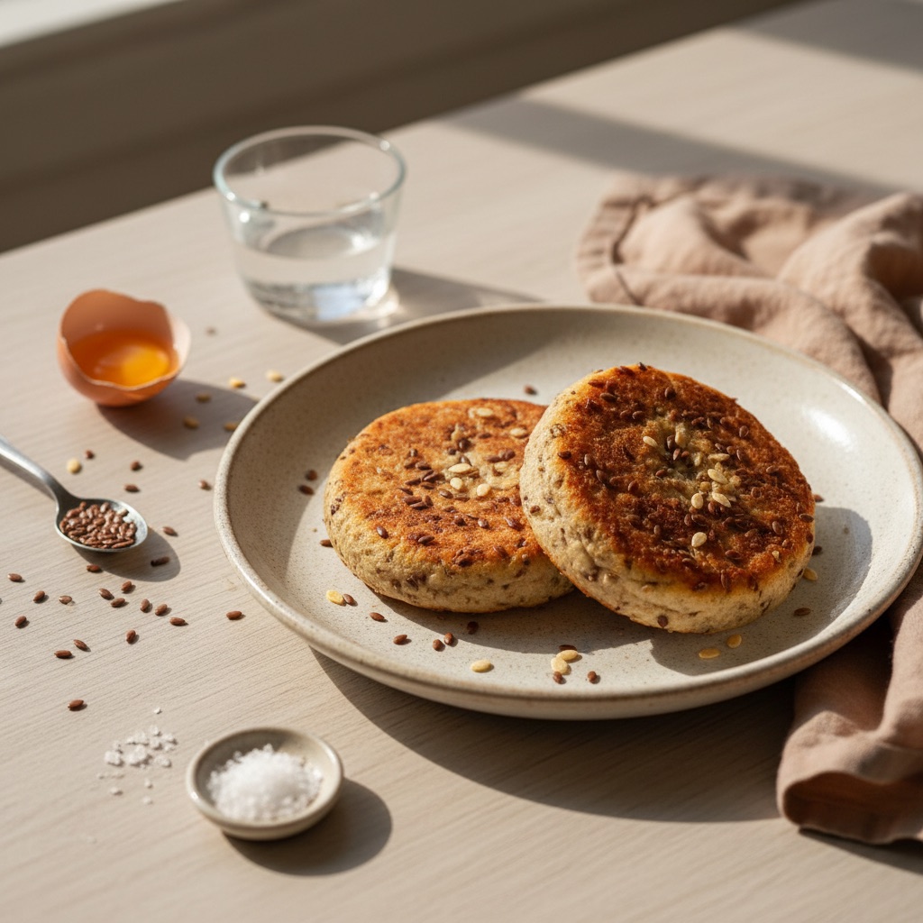 Pãozinho de linhaça na frigideira