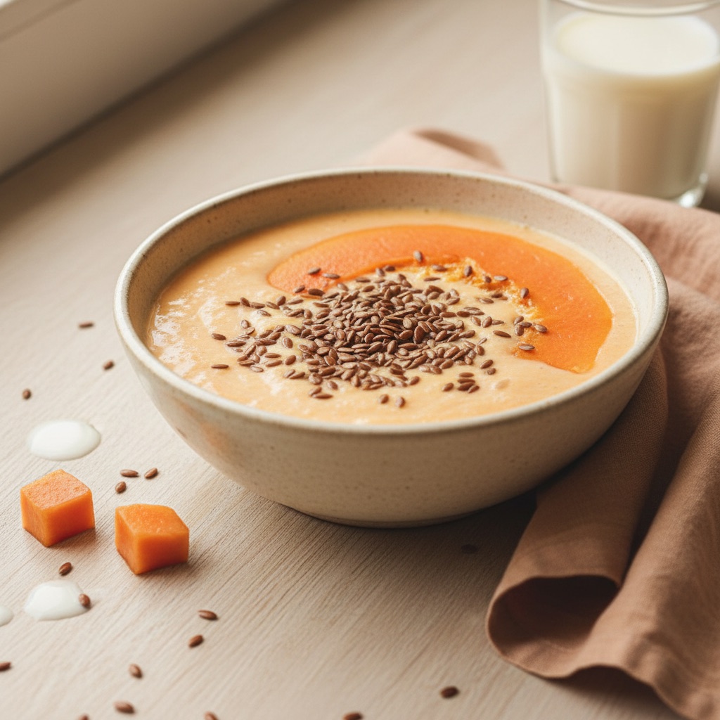 Vitamina de mamão com linhaça